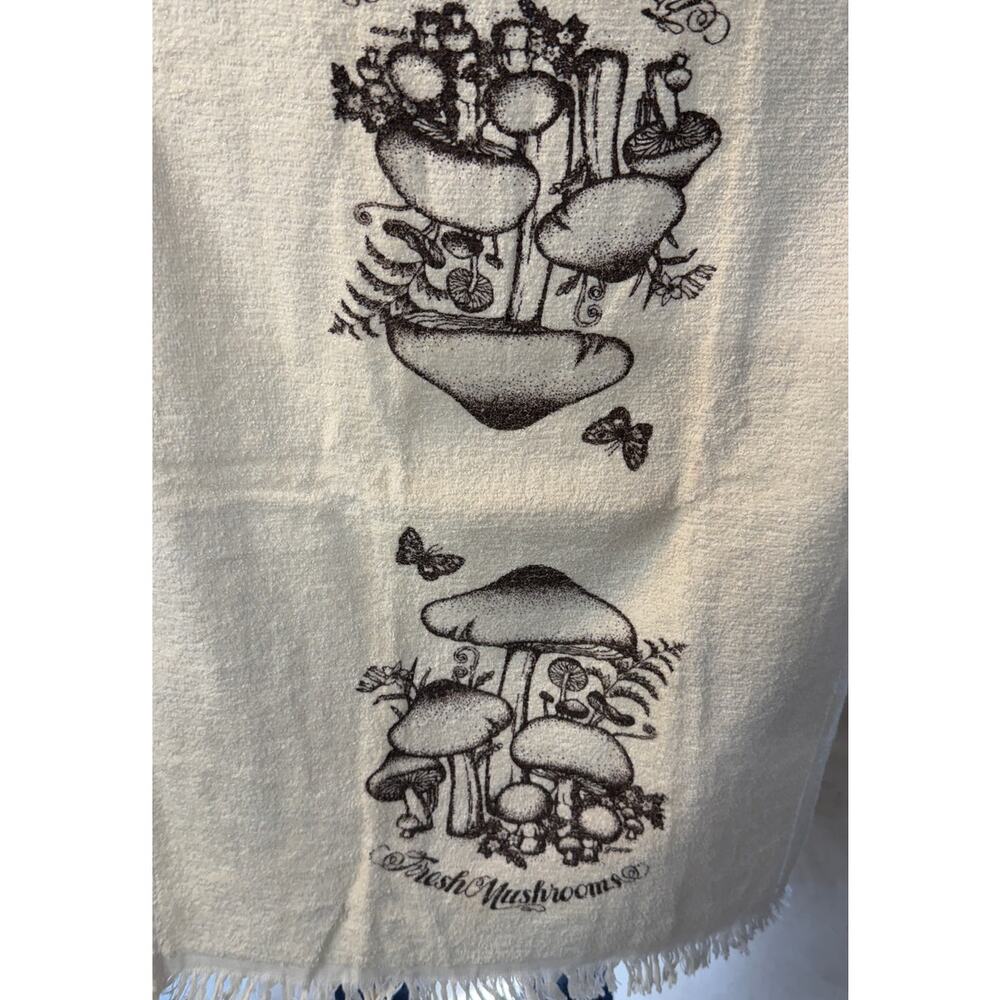 Vintage Mushroom Kitchen Towels Washcloth Set Cottagecore Decor Cotton USA